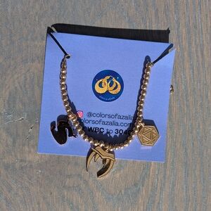 Colors of Azalia 18K Gold Filled 7.25" Long Charm Bracelet, Brand New